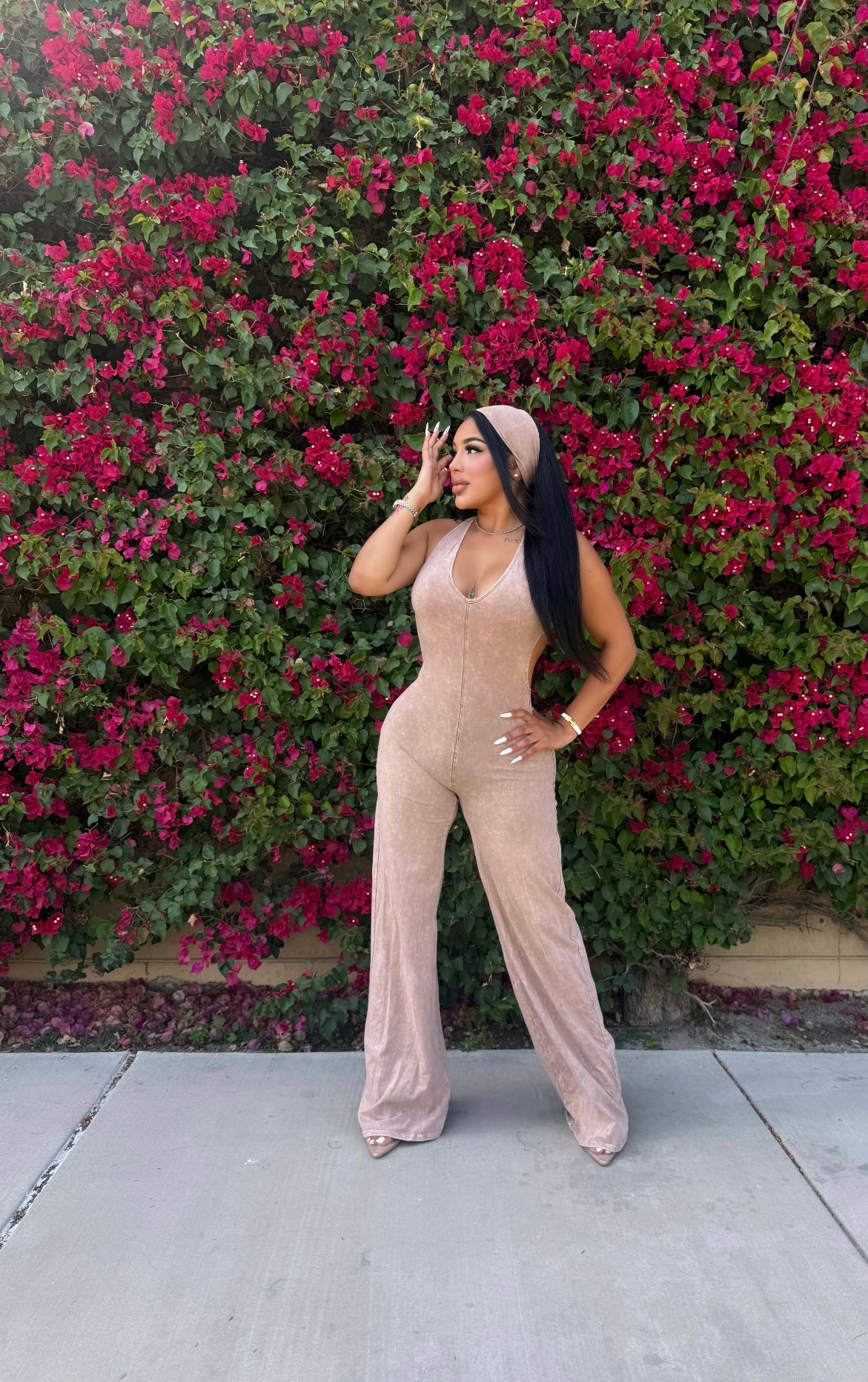 Nude Illusion Jumpsuit (Headband Included)