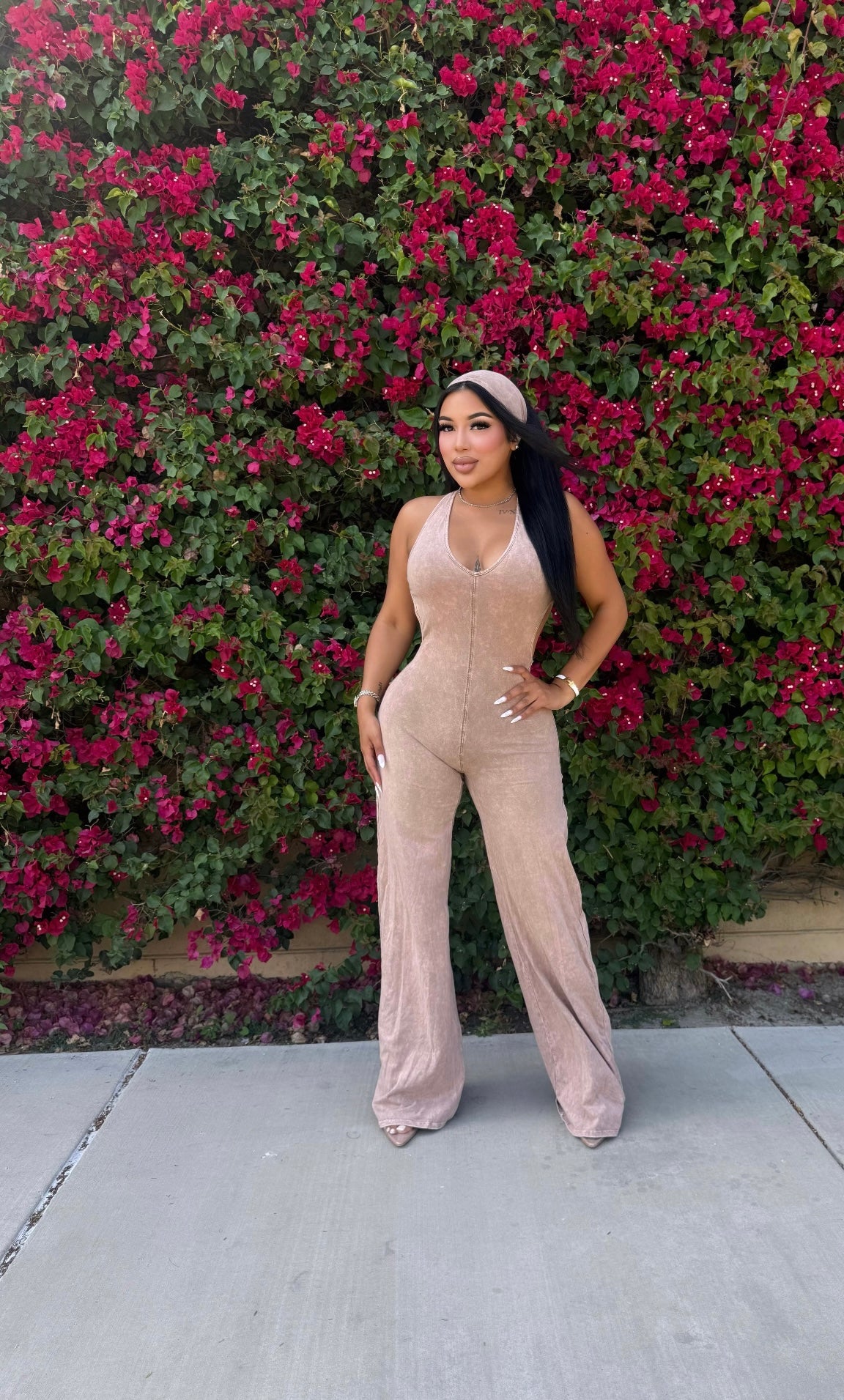 Nude Illusion Jumpsuit (Headband Included)
